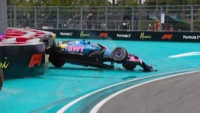 Photo of Tremendo accidente en Miami: Gasly dio vuelta el Alpine y se salvó de milagro